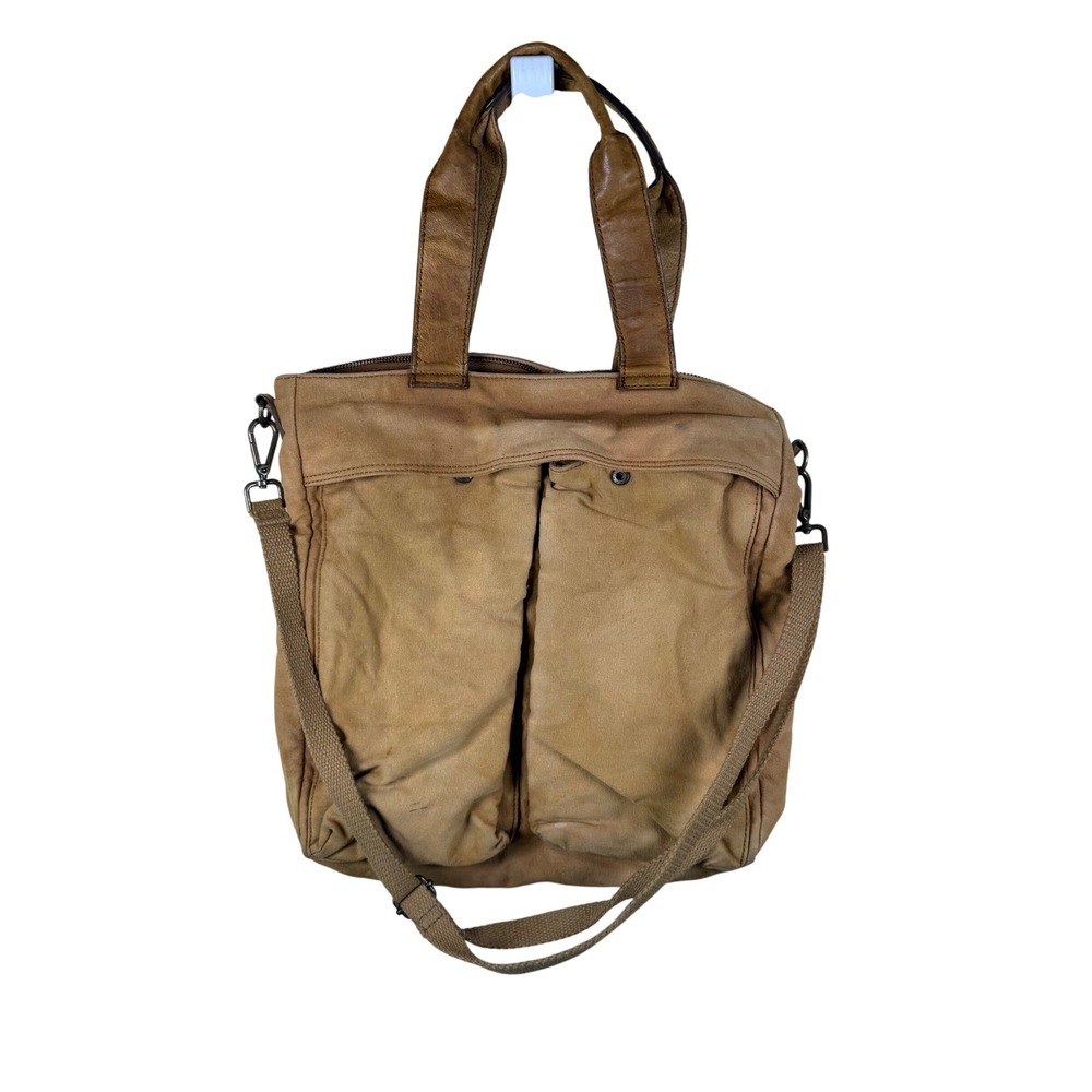 Free People We The Free Whitney Heritage Tote Women Tan Distressed Canvas Bag